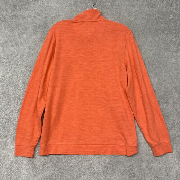 The Normal Brand Shirt Mens Medium Orange Quarter Zip Mock Neck Cotton Active - Picture 8 of 9